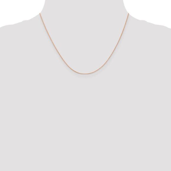 0.5mm 14K Rose Gold Solid Box Chain Necklace, 18 Inch - Picture 2 of 7